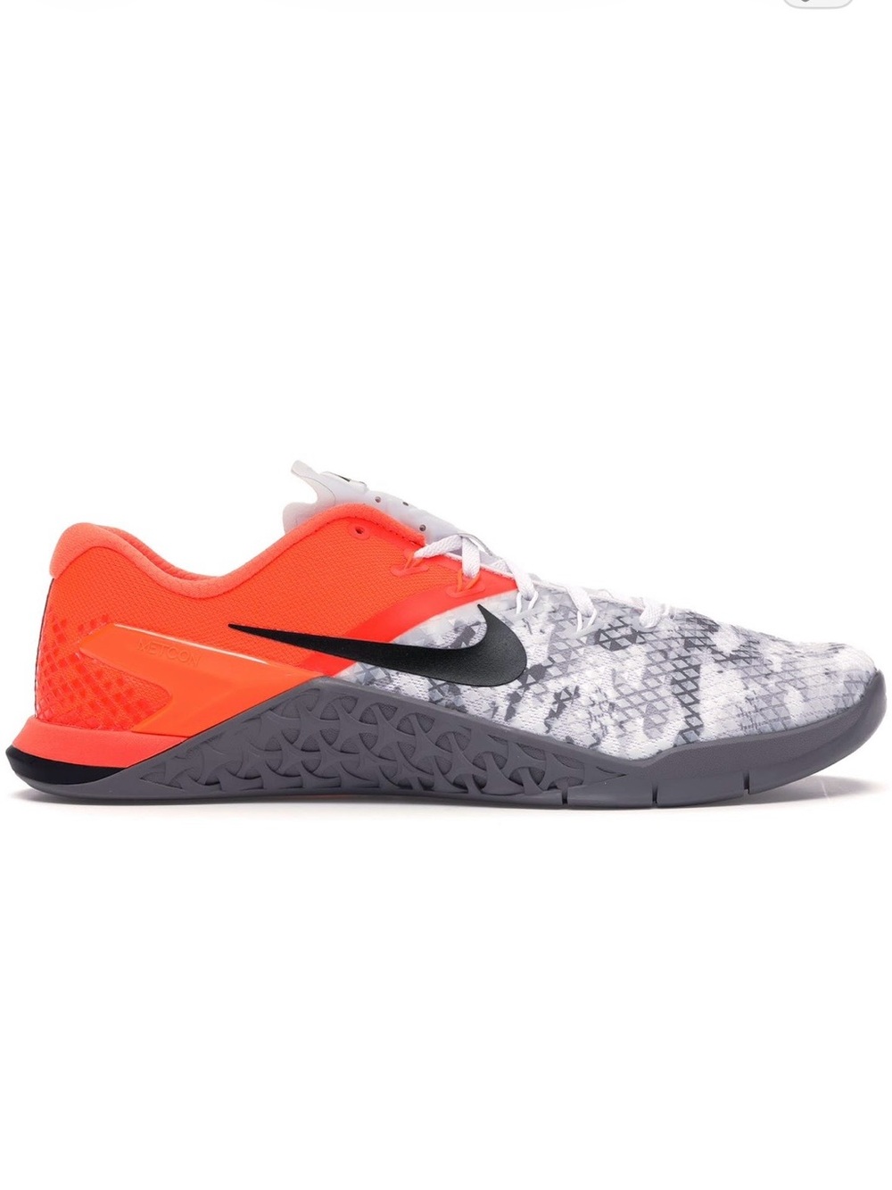 Nike Men’s Athletic Shoe - White/Gray/Orange with Black Swoosh